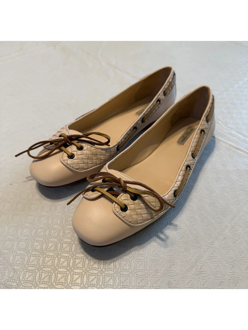 Bottega Veneta Intrecciato Weave Leather Ballet Flats Size 6